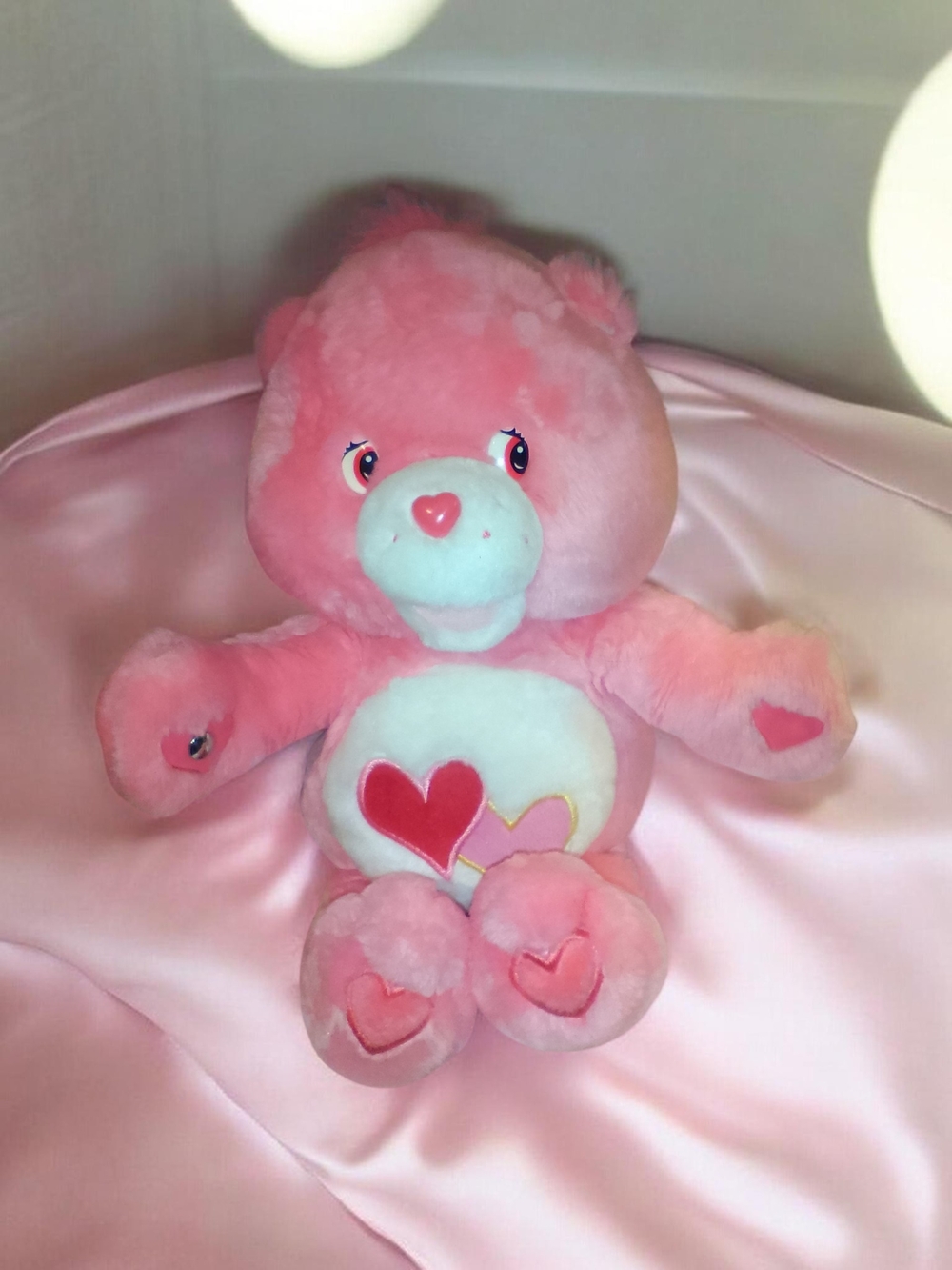 Pink Heart Plush Bear Kids Toy - Soft Valentine Stuffed Animal